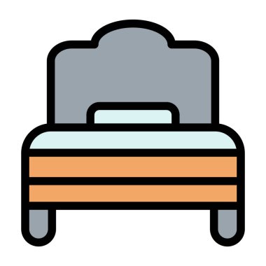 Yatağa. Web simgesi basit illüstrasyon