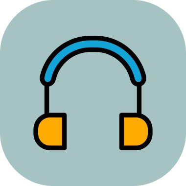 Kulaklık. Web simgesi basit illüstrasyon