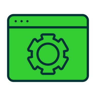 Beyaz arkaplanda izole edilmiş ayarlar simgesi olan yeşil dişli. Ayarlar servis ayarları, ayarlar aracı, bakım. yeşil renk. vektör