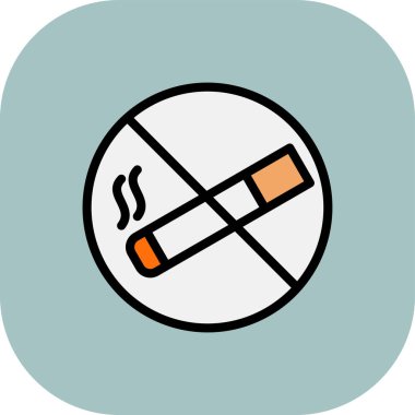 Haç ikonlu sigara. Çemberli sigara. düz simge