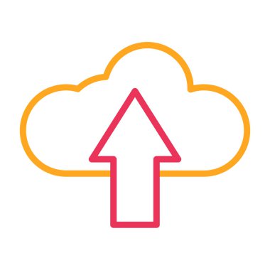 Bulut ikon vektörü yükle. Bulut çizelgesi çizimi. izole kontur sembolü