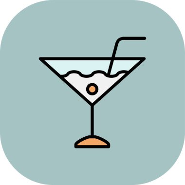 Kokteyl. Web simgesi basit tasarım