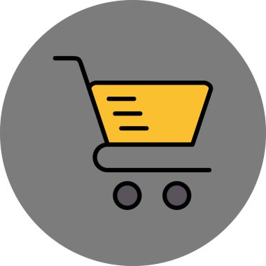 Sepet doldurulmuş vektör simgesi dekoru