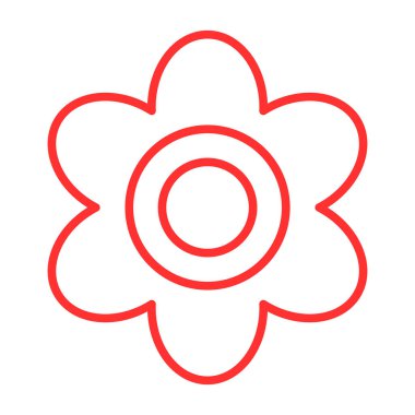 çiçek vektör simgesi. Taslak vektör simgesi beyaz arkaplanda izole edildi. çiçek kırmızı rengi.