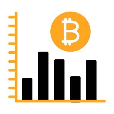 Bitcoin çubuk grafik vektör çizimi