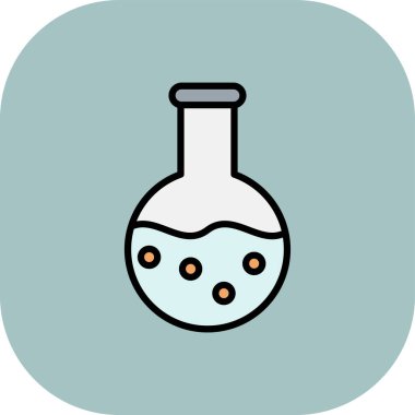 Test tüpü simgesi. Web için test tübü vektör simgelerinin özet çizimi