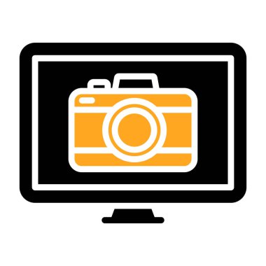 kamera düz vektör simgesi