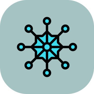 Soyut arkaplanda kar tanesi simgesi izole edildi