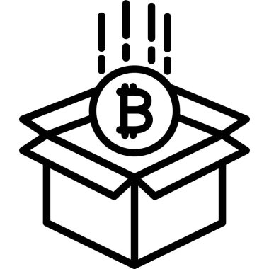 Bitcoin simgesi. Web için basit kripto para birimi vektör simgesi çizimi