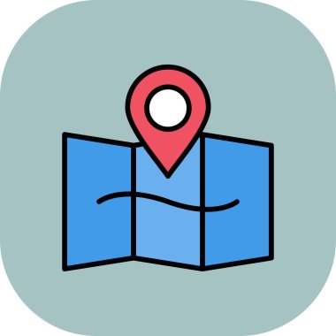 Harita simgesi, vektör illüstrasyonu