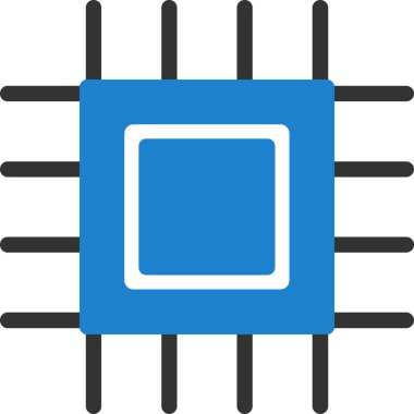 Cpu çip simgesi, vektör illüstrasyonu basit tasarım