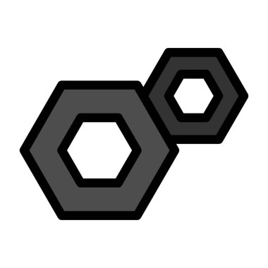 düz biçimli vektör altıgen simgesi