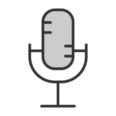 mikrofon vektör simgesi. Beyaz arkaplanda izole edilmiş biçim simgesi.