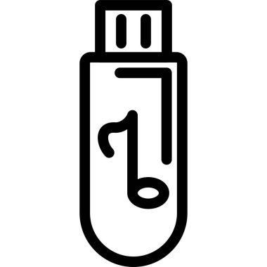 USB flash disk simgesi. Beyaz arkaplanda izole edilmiş web tasarımı için usb flash disk vektör simgesi