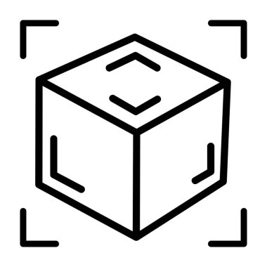 küp kutucuğu ana hatları vektörü. Küp kutu. kutu teslimatı