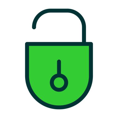 Güvenli kilit düz vektör simgesi arzusu