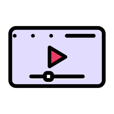 Video oynatıcı ikon vektör illüstrasyonu