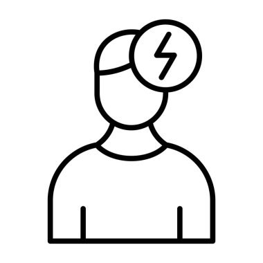 Şimşek simgesi olan bir adamın vektör çizimi