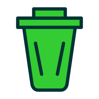 Çöp kutusu. Basit tasarım vektörü illüstrasyonu