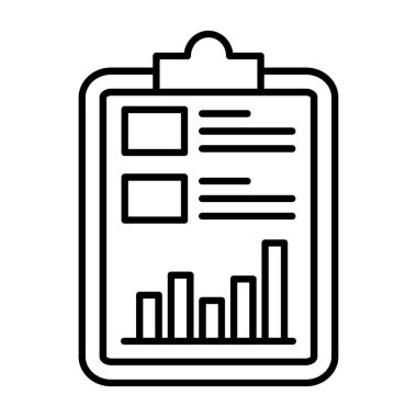 İş raporu çizelgesi simgesi, vektör çizimi tasarımı, özet arka plan. doğrusal sembol