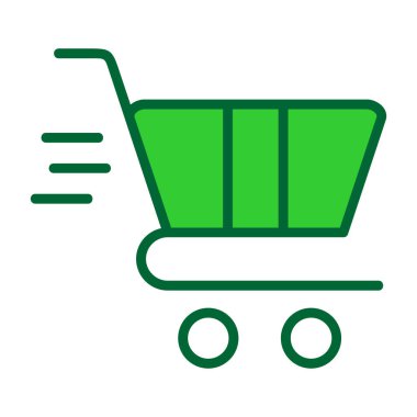 Alışveriş arabası ikon vektör illüstrasyonu