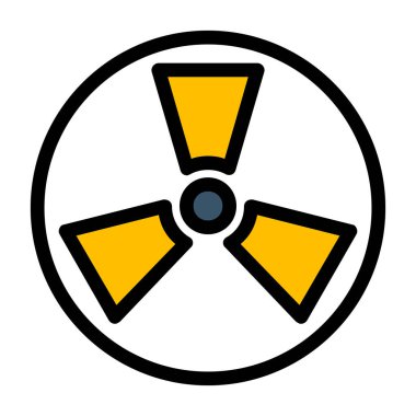 Radyasyon düz vektör simgesi