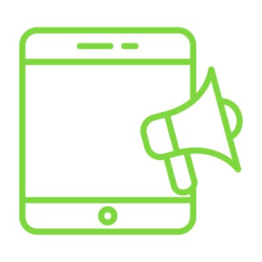 Akıllı telefon simgesine sahip hoparlör, vektör illüstrasyonu