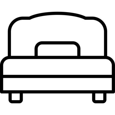 Çift Yatak web simgesi, vektör illüstrasyonu