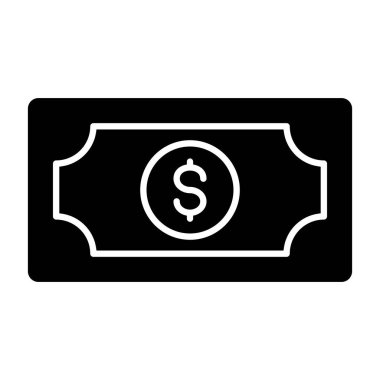 Dolar gagası simgesi vektörü beyaz arkaplanda izole edildi