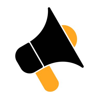 Beyaz arkaplanda megafon simgesi