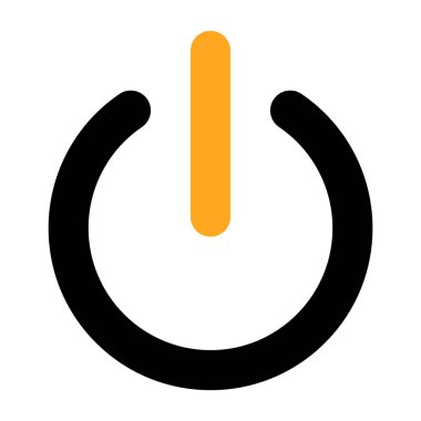 güç düğmesi düz simgesi, vektör illüstrasyonu