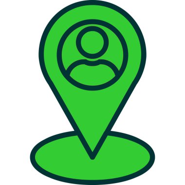 Harita işaretçi simgesi, anahat stili