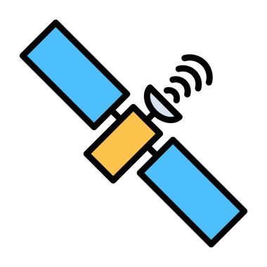 uydu anten simgesi. ana hatlı uydu anten vektör simgesi izole edildi