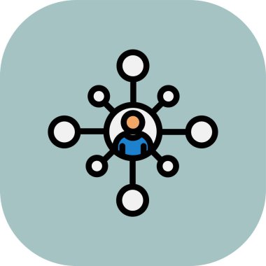 ağ bağlantısı renk simgesi, vektör illüstrasyonu