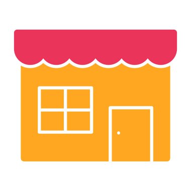 Bir dükkan simgesinin vektör illüstrasyonu