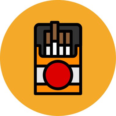 Sigara kutusu ikonu. İnternet için sigara vektör simgelerinin özet çizimi