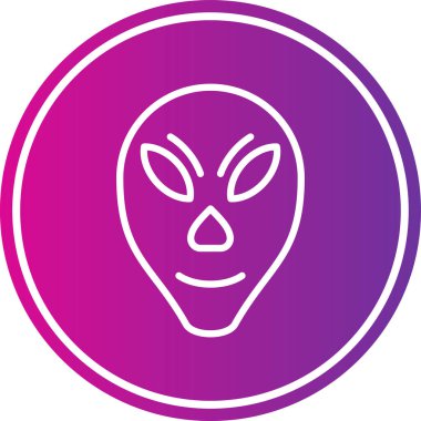 uzaylı kafası yuvarlanmış vektör simgesi