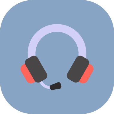 Kulaklık. Web simgesi basit illüstrasyon