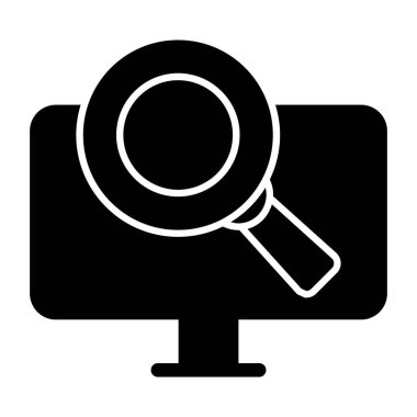 Arama glif düz vektör simgesi