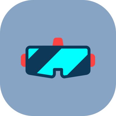 vr gözlük düz vektör simgesi tasarımı