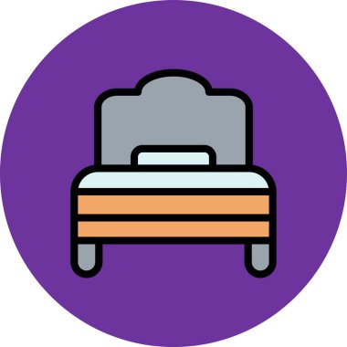 yatak ikonu vektör illüstrasyonu