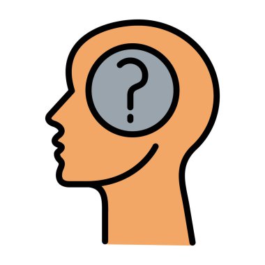 Soru işareti simgesi ile beyin zihni, özet biçimi