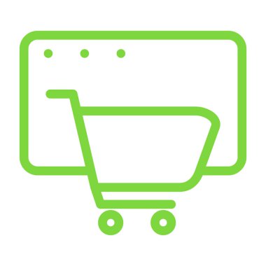 Alışveriş arabası simgesi, vektör illüstrasyonu