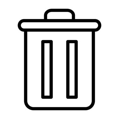 Çöp kutusu simgesi ana hatları vektörü. çöp kutusu