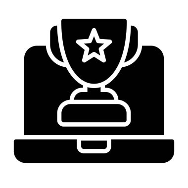 Trophy web simgesi basit vektör illüstrasyonu