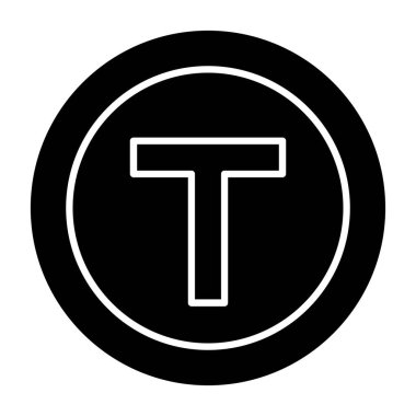 Siyah yuvarlak bir harf simgesinin vektör çizimi