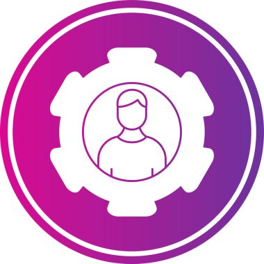 Dairesel çerçeveli bir adamın vektör çizimi