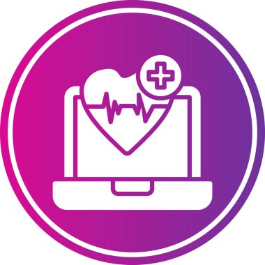 Kalp monitörü ikon vektör illüstrasyonu