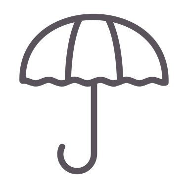 Şemsiye ince çizgi vektör simgesi