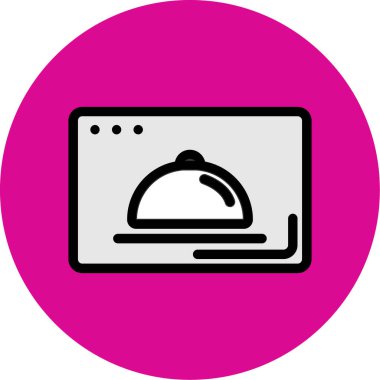 Pizza simgesinin vektör illüstrasyonu